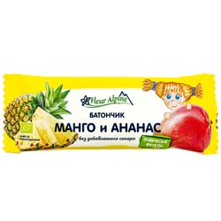 FLEUR ALPINE Батончик Тропические Фрукты Манго и Ананас без сахара 20гр