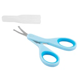 CHICCO Ножнички детские с закругленными концами + колпачок Голубые 0м+
