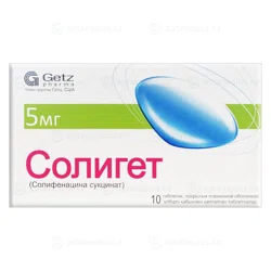 СОЛИГЕТ 5 мг №10 таб  Солифенацин