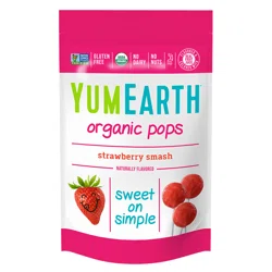 YUMEARTH Леденцы на палочке strawberry pops 14шт 1170