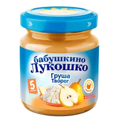 БАБУШКИНО ЛУКОШКО Пюре груша творог