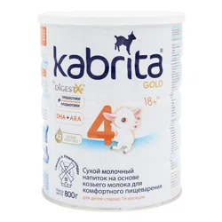 KABRITA GOLD Смесь молочная №4 на осн, козьего молока 18мес+ 800гр.,