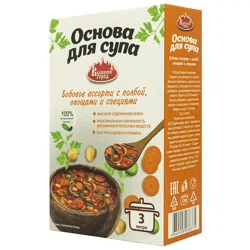 ВЫШНИЙ ГОРОД Основа для супа Бобовое ассорти с полбой овощами и специями 300гр