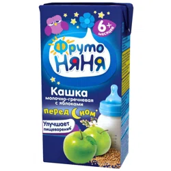 ФРУТО НЯНЯ Каша молочная гречневая с яблоками 200мл