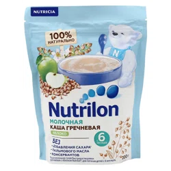 NUTRILON Каша молочная гречневая Яблоко 6м+ без сахара 200гр
