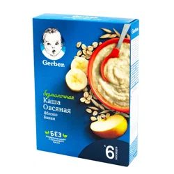 GERBER Каша безмолочная Овсяная яблоко и банан 6 месяцев+ 180гр