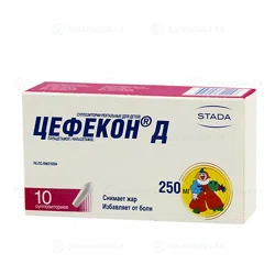 ЦЕФЕКОН Д 250 мг №10 супп рект  Парацетамол