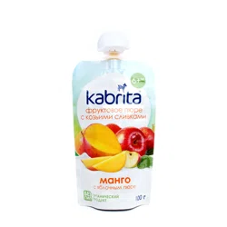 KABRITA Пюре с козьими сливками / манго с яблочным пюре 6+ 100гр