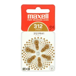 MAXELL Батарейки на слуховой аппарат PR 41  312  6 шт