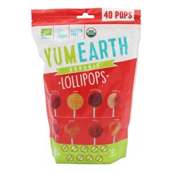 YUMEARTH Леденцы органические фруктовые на палочке (40 шт/уп) 1шт 8 вкусов 1443