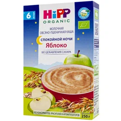 HIPP Каша овсяно-пшеничная молочная Спокойной ночи яблоко 6+ 250гр.