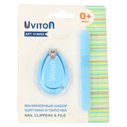 UVITON Набор маникюрный щипчики и пилочка 0+ 0149/03