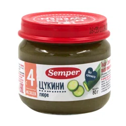 SEMPER Пюре цуккини 4 месяца+ 80гр стекло