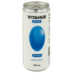 VITAHUB Напиток б/а тонизирующий газированный со вкусом Лемонграсса 330мл