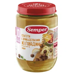 SEMPER Пюре Спагетти с фрикадельками из говядины 10м+ 190гр