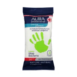 AURA Салфетки влажные антибактериальные 20шт