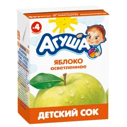 АГУША Сок Первая ложка осветленный яблоко 4+ 200мл