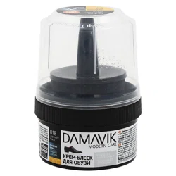 DAMAVIK Крем-блеск для обуви с губкой темно-коричневый 50мл