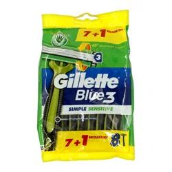 GILLETTE Станок бритвенный однораз BLUE 3 Sim SENSITIVE 8шт