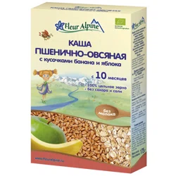 FLEUR ALPINE Каша пшенично-овсяная молочная Груша и яблоко с 10 месяцев 200гр