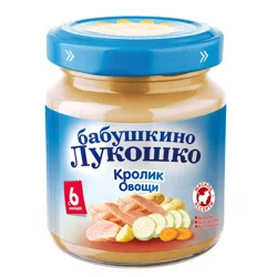 БАБУШКИНО ЛУКОШКО Пюре кролик/овощи +6месяцев 100гр