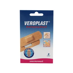 VEROPHARM Лейкопластырь VEROPLAST Бактерицидный эластичный №8
