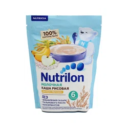 NUTRILON Каша молочная рисовая Банан-Яблоко 6м+ без сахара 200гр