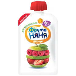 ФРУТО НЯНЯ Десерт яблоко клубника малина 90гр (пауч)