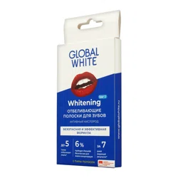 GLOBAL WHITE Полоски для зубов отбеливающие 2пары