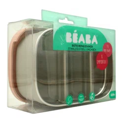 BEABA Контейнер для ланча BOITE REPAS INOX GRIS V/D ROSE