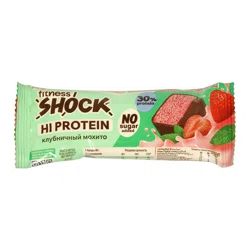 FITNES SHOCK Батончик глазированный  со вкусом клубники и мяты 40гр