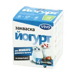 VIVO Закваска сухая бактериальная Йогурт 4пак*0,5гр