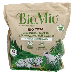 BIO MIO Bio-Total Таблетки для посудомоечной машины с эфирным маслом эвкалипта 60шт