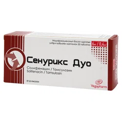 СЕНУРИКС ДУО 6 мг/ 0,4 мг №30 табл  Солфенацин, тамсулозин