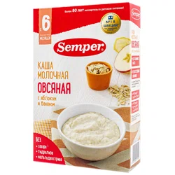 SEMPER Каша молочная Овсяная с яблоком и бананом 180 гр
