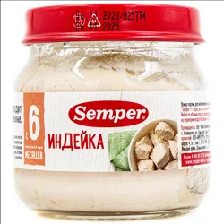 SEMPER Пюре индейка 80гр 6м+