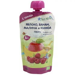 FLEUR ALPINE Пюре яблоко банан малина и киноа 8м+ 120гр