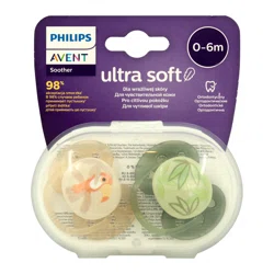 AVENT PHILIPS Соски-пустышки ортодонтические Ultra soft 0-6м 2шт