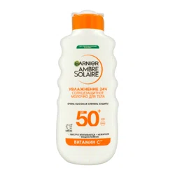 GARNIER RUS AMBRE SOLAIRE Молочко для тела увлажнение 24 ч + витамин С SPF 50+ 175 мл