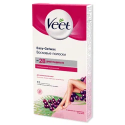 VEET Полоски восковые для нормальной кожи с маслом ши и ягод асаи 12шт