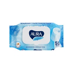 AURA Бумага туалетная влажная Comfort 50шт