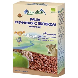 FLEUR ALPINE Каша гречневая молочная яблоко с 4 месяцев 200гр