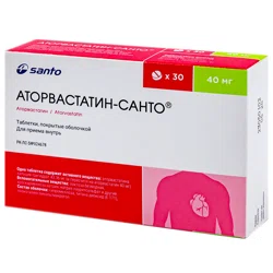 АТОРВАСТАТИН-САНТО 40 мг №30 таб  Аторвастатин
