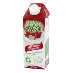 GREEN MILK Напиток безалкогольный Cоевый Яблоко-Корица 0,75л