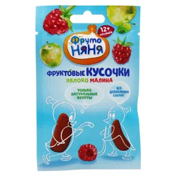 ФРУТО НЯНЯ Кусочки фруктовые Яблоко-малина 15г