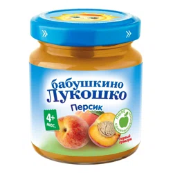 БАБУШКИНО ЛУКОШКО Пюре персик без сахара с 4 месяцев 100гр