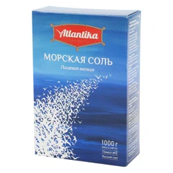 ATLANTIKA Соль морская пищевая мелкая 1000гр