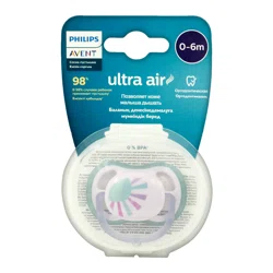 AVENT PHILIPS Соска-пустышка ортодонтические Ultra air для девочек 0-6м