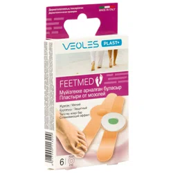 VEOLES PLAST+ Пластырь от мозолей 6шт 2см