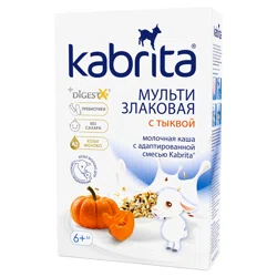 KABRITA Каша мультизлаковая на козьем молочке на молочной смеси с тыквой 6+ 180г